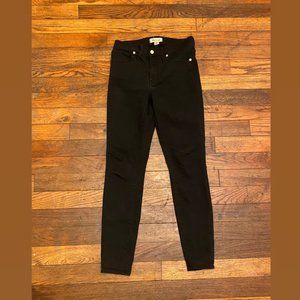 Madewell 9" Mid-Rise Skinny Jeans - black - size 28P